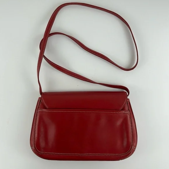 Vintage Bandolini Genuine Leather Small Red Crossbody Bag - Picture 2 of 6